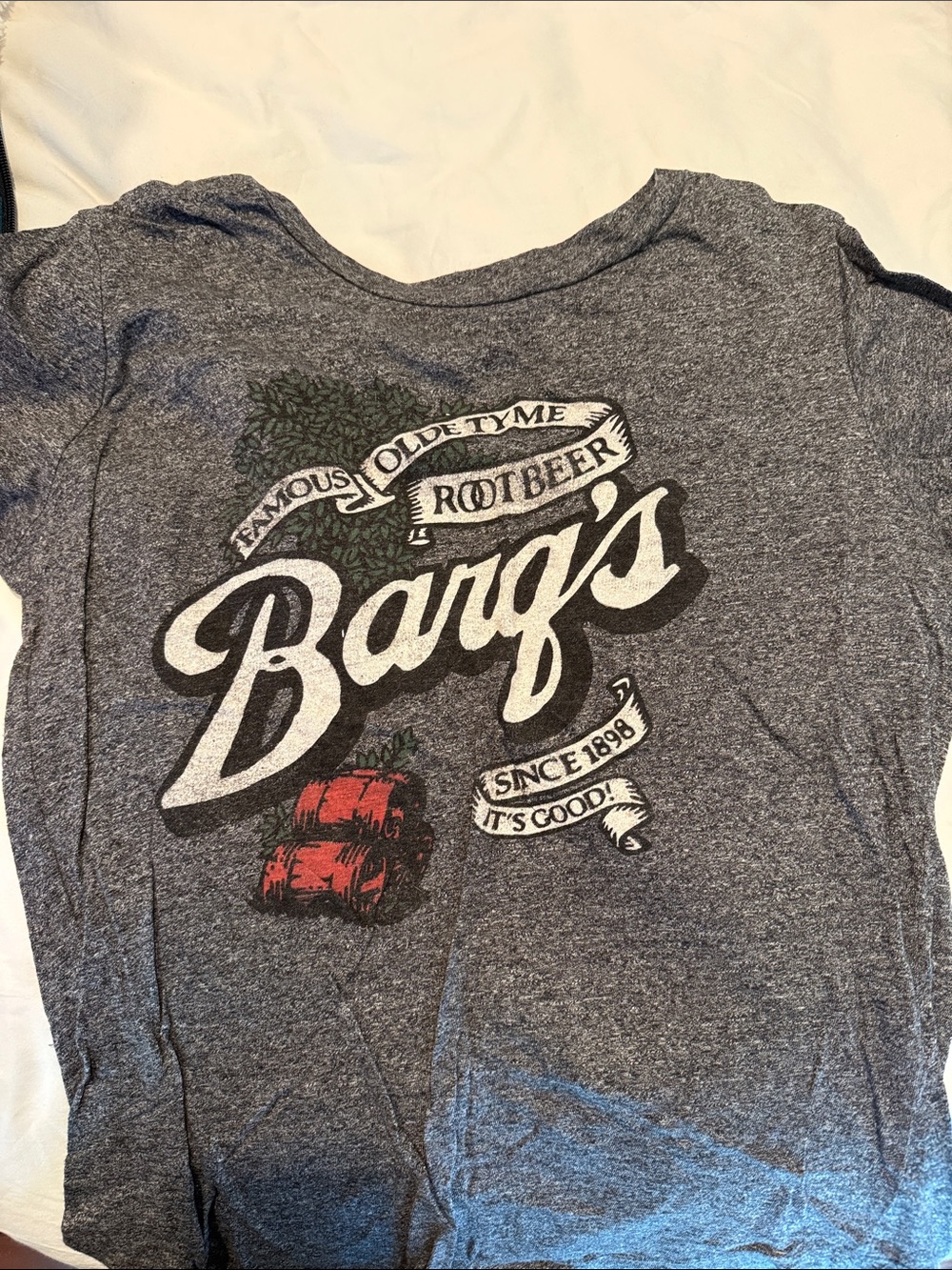 Gray Womans Graphic Tee - Root Beer Logo